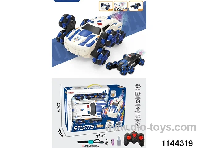 Small 6-wheeled police car stunt car