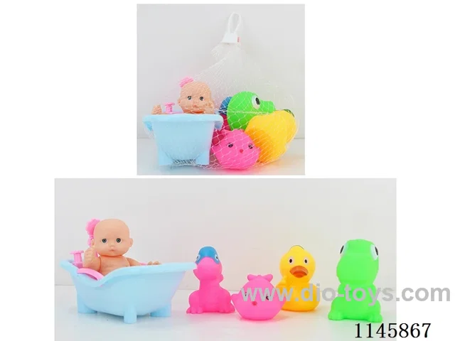 5 inch 12cm 5 jointed vinyl body doll + BB whistles animals