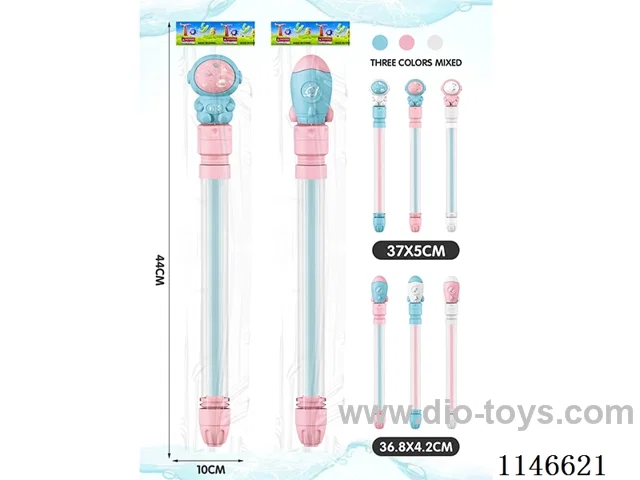 Pull-out water cannon/water pistol (spaceman, rocket 2 macaron 3 colours random mix) 38cm