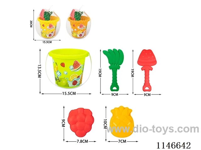Beach Bucket (Printed Fruit) Set 5pcs
