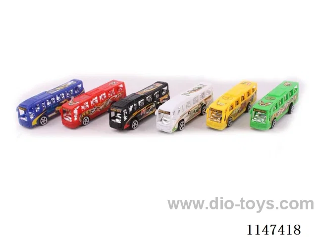 12.5CM solid colour pull back bus 2 models 6 colours mixed (GCC)