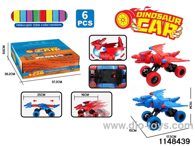 Lighted Retractable Inertia Dinosaur Vehicle