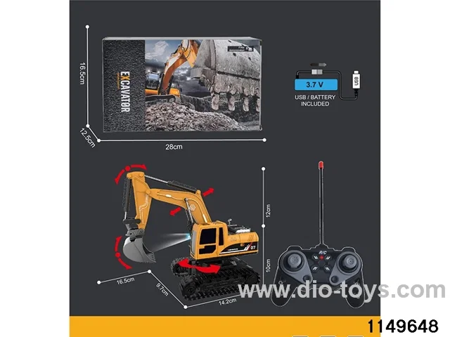 1:22 27MHz 6ch RC Construction Vehicle with Lights