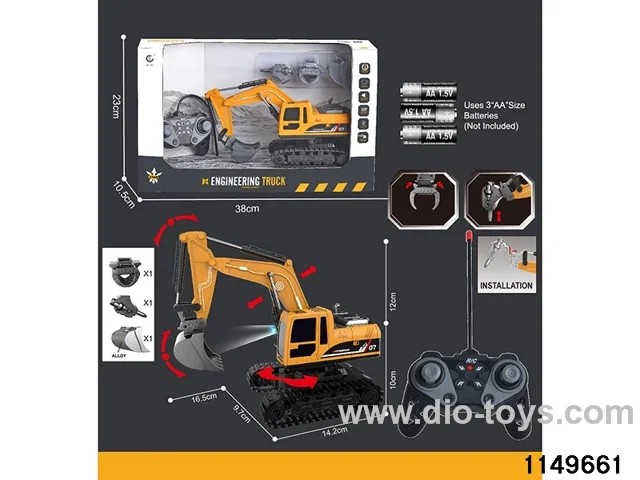 1:22 27MHz 6ch 4 in1 RC Construction Vehicle with Lights not included battery