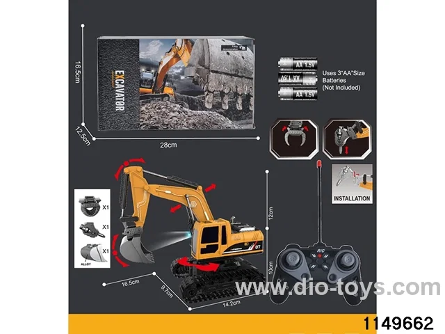 1:22 27MHz 6ch 4 in1 RC Construction Vehicle with Lights