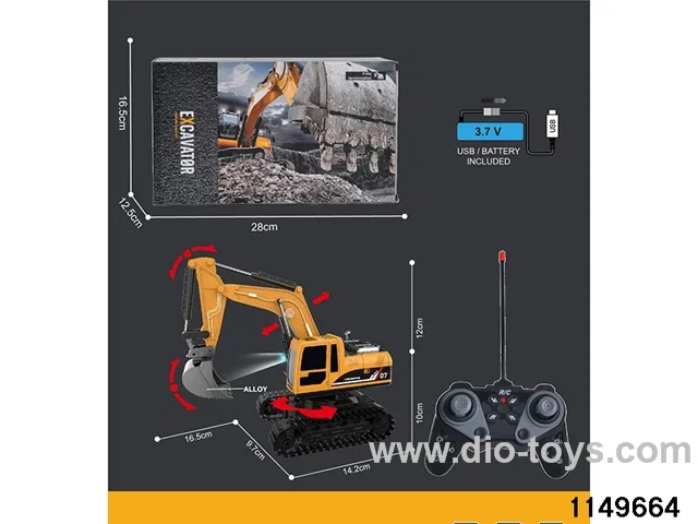 1:22 27MHz 6ch RC Construction Vehicle with Lights