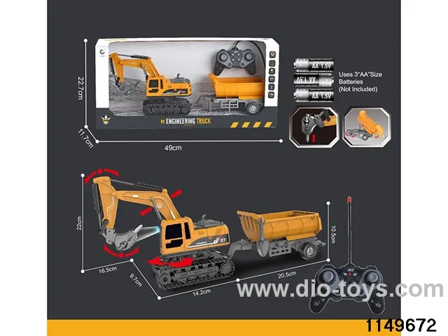 1:22 27MHz 6ch RC Construction Vehicle with Lights