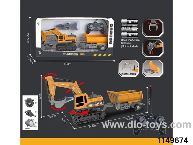 1:22 27MHz 6ch RC Construction Vehicle with Lights