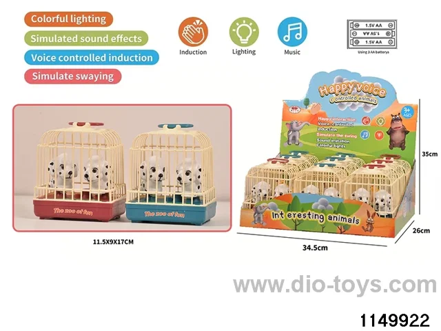 9pcs Voice-activated double dog crate W L/M