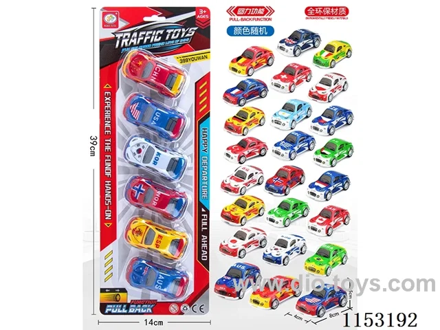 24 models pull back flag car (environmental protection material) 6PCS (24 models random)