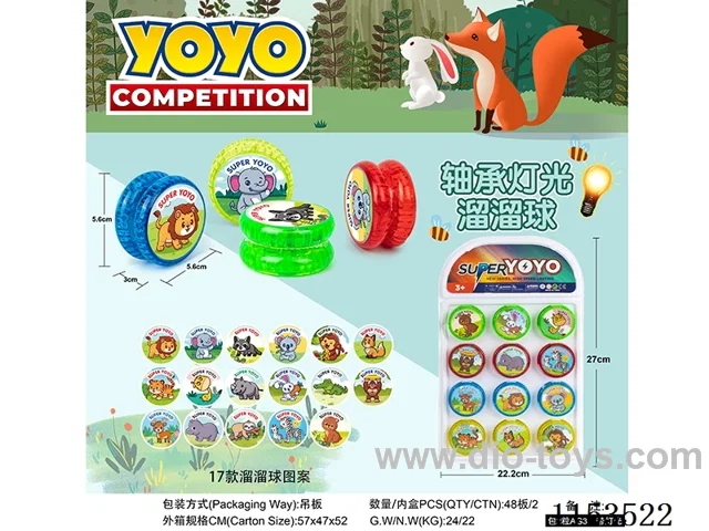 Animal Bearing Lighted Yoyo 12PCS
