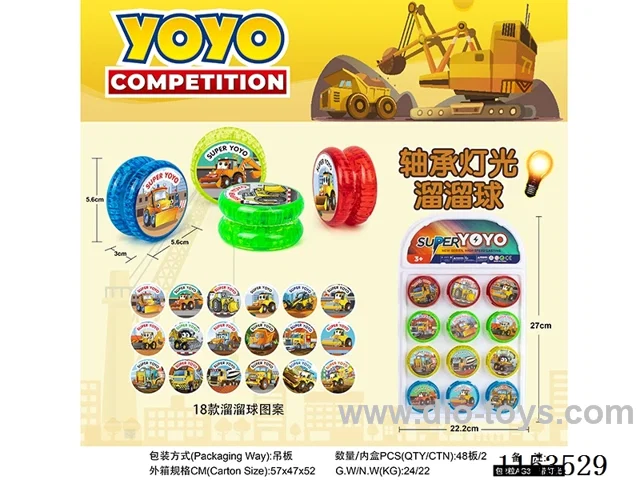 Construction Vehicle Bearing Lighted Yoyo 12PCS