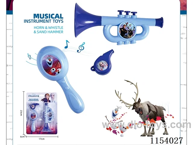 Disney Frozen Musical Instruments toys (horn, sandhammer, whistle) - Snow and Ice