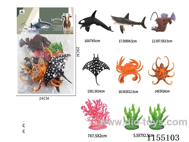 6″Ocean 6pcs+2Kelp+1Coral