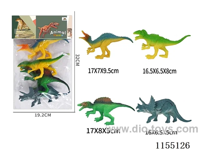 7’ Solid Dinosaurs 4pcs