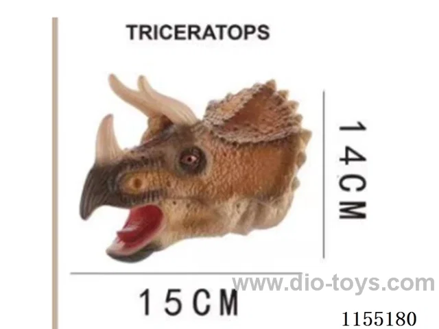 Triceratops Simulation Dinosaur Hand Puppet 7 inch