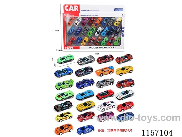 24PCS alloycar（12*free wheel alloy car+12*pull back alloy car）