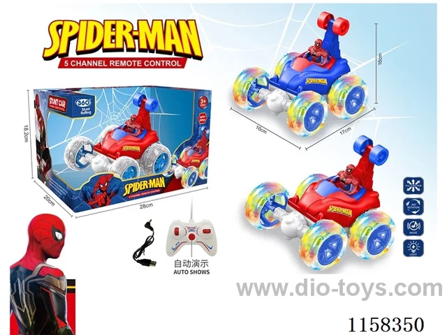 5ch Spider-Man with doll + auto demo stunt dump car