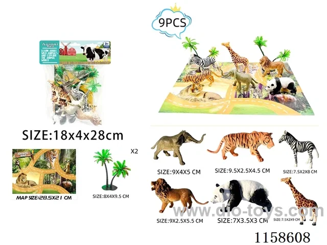 9PCS Wildlife Scene Map Set