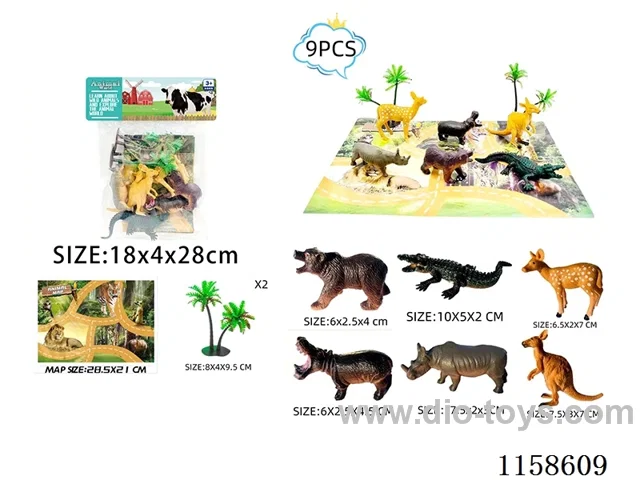 9PCS Wildlife Scene Map Set