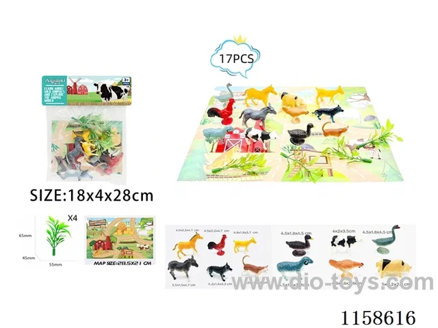 17PCS Farm Animal Scene Map Set