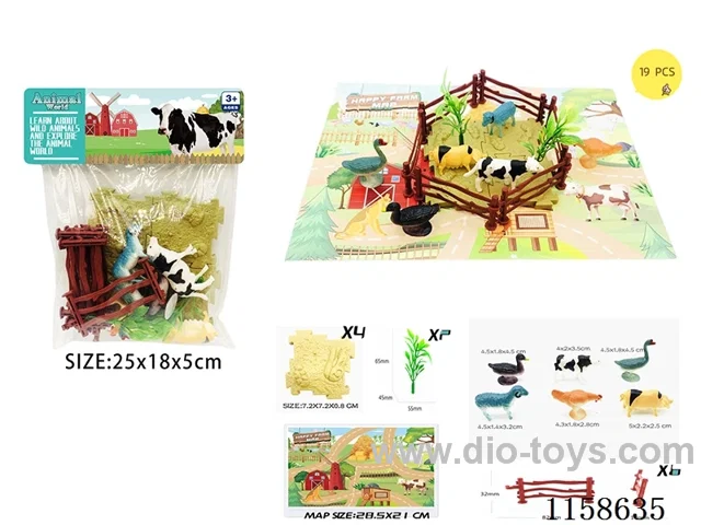 19PCS Farm Animal Scene Map Set