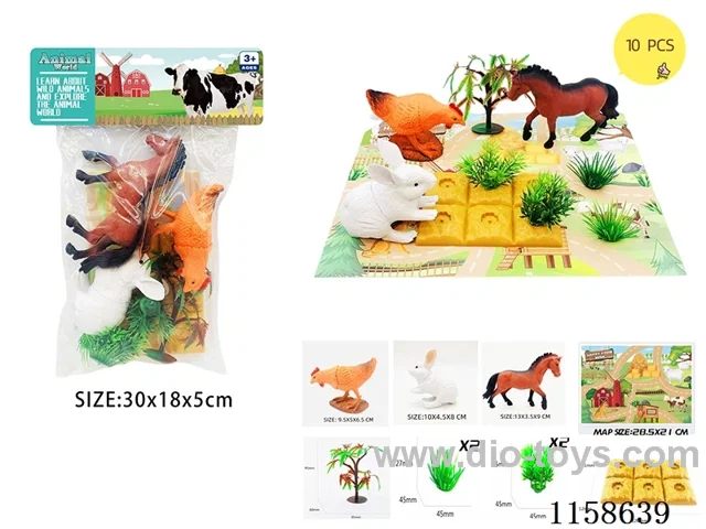10PCS Farm Animal Scene Map Set
