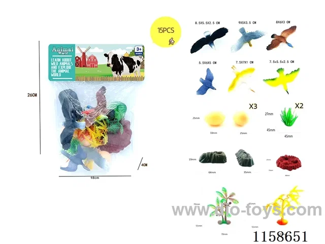 15PCS Bird Models Set