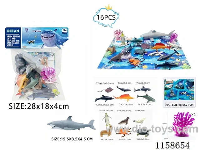 16PCS Marine Animal Scene Map Set