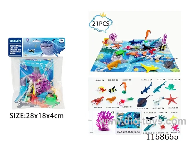 21PCS Marine Animal Scene Map Set