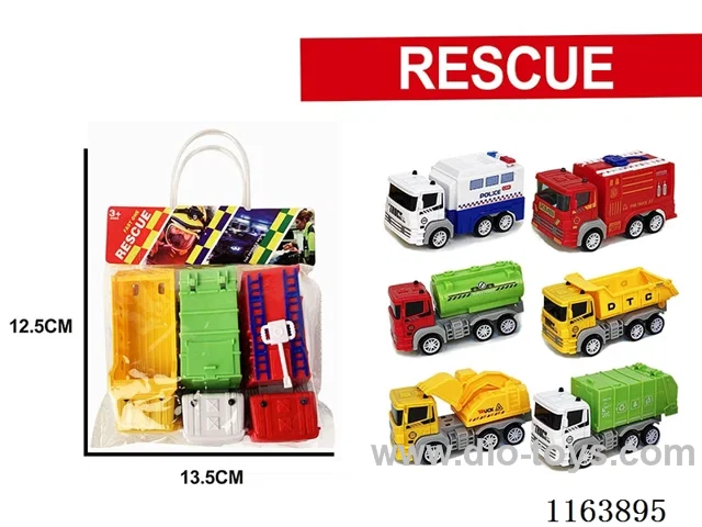 3PCS pulling back engineering vehicles