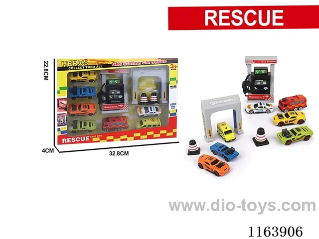 Gas station set +7PCS scooter