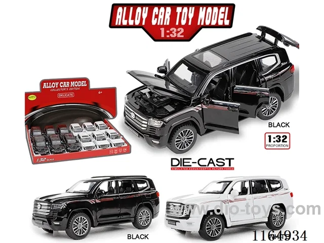 1:32 pull back Landcruiser LC300 Black + White (12PCS)