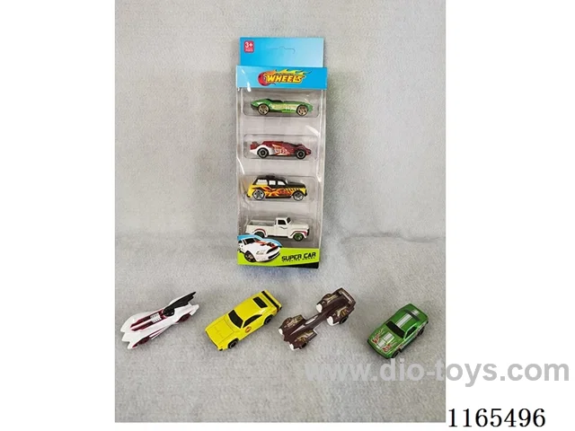 1:64 4 PCS free wheel alloy car