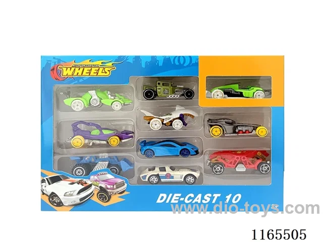 1:64 10PCS free wheel alloy car