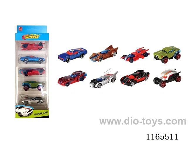 5PCS  1:64  free wheel alloy car（8 random mixed）