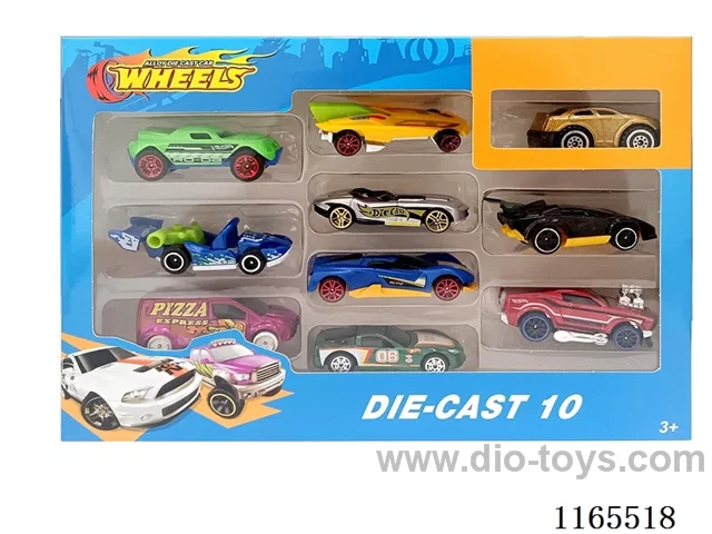 1:64 10PCS free wheel alloy car