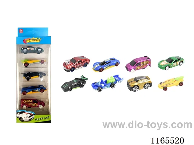 1:64 5PCS free wheel alloy car