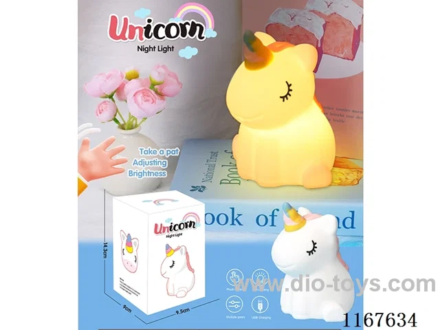 Pat-a-light Unicorn - warm lights