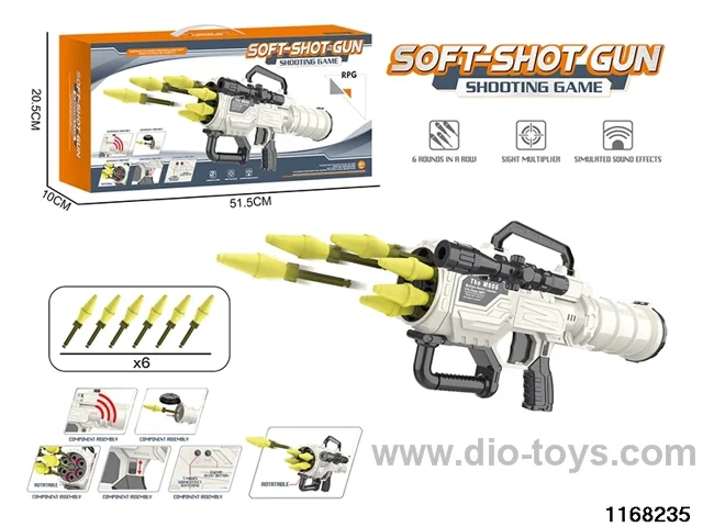 Manual soft rocket launcher with sound effects