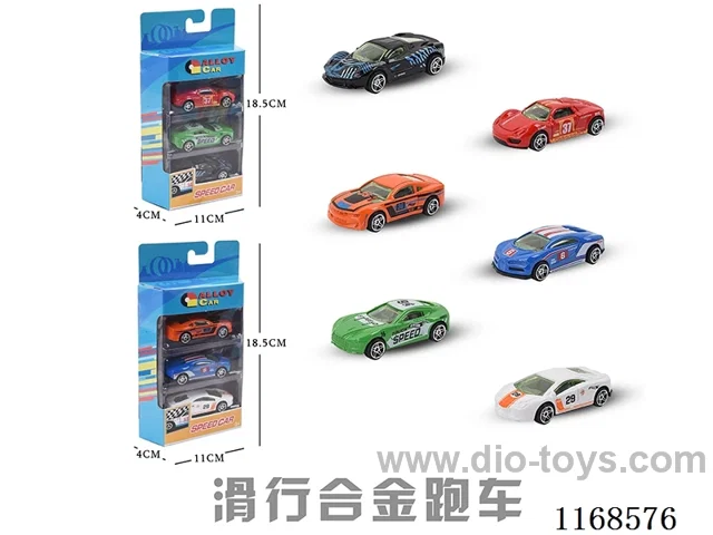 free wheel alloy car 3PCS