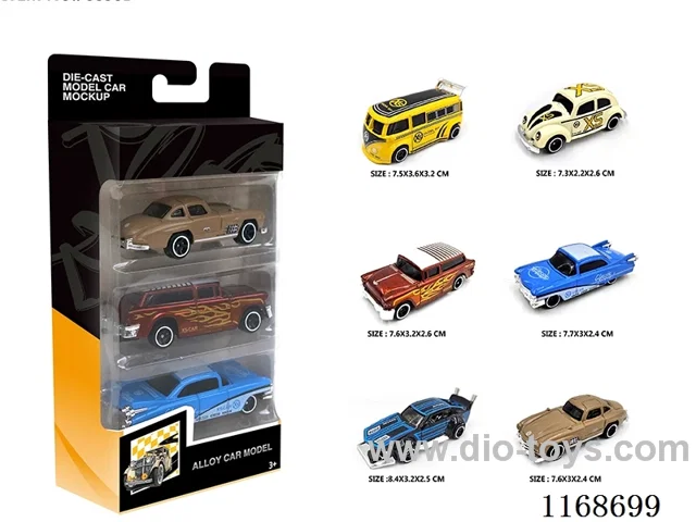 1:64 free wheel Alloy Cars 6's 3PCS
