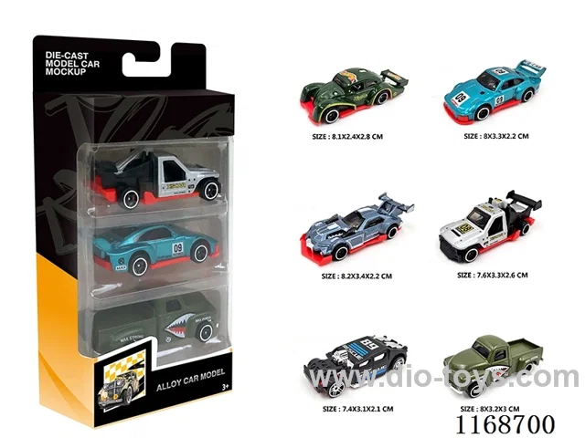 1:64 free wheel Alloy Cars 6's 3PCS