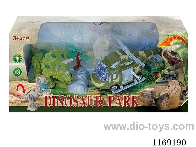 Dinosaur Set (Dinosaur and airplane with sound and Light) (included 6*AG13)