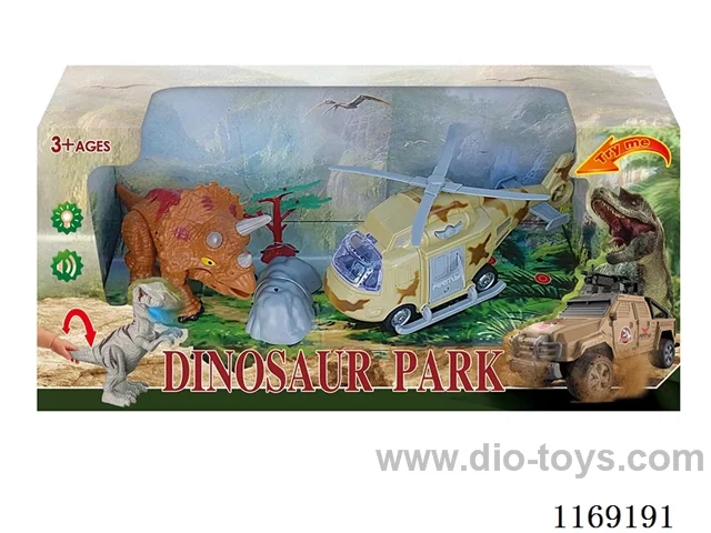 Dinosaur Set (Dinosaur and airplane with sound and Light) (included 6*AG13)