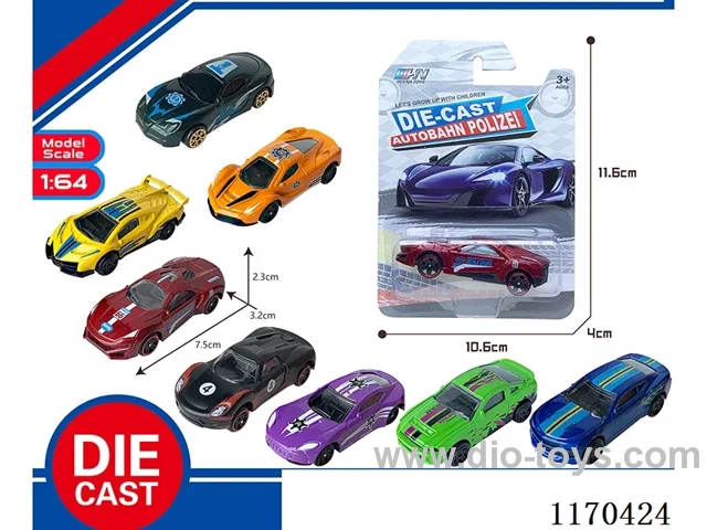 8 Mixed Packs free wheel alloy car