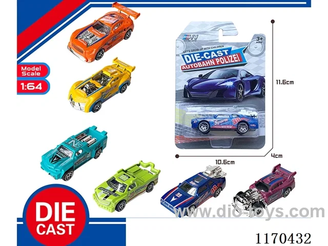 6 Mixed Packs free wheel alloy car