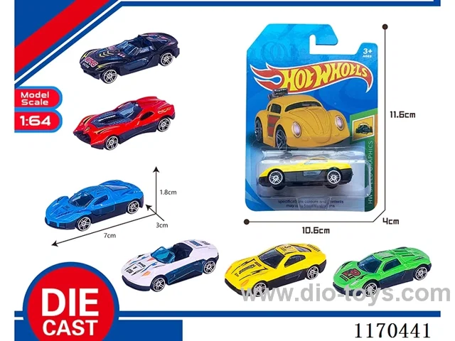 6 Mixed Packs free wheel alloy car