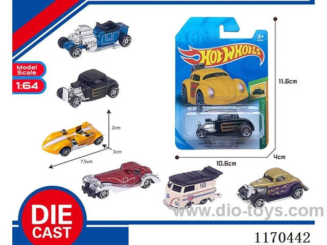 6 Mixed Packs free wheel alloy car