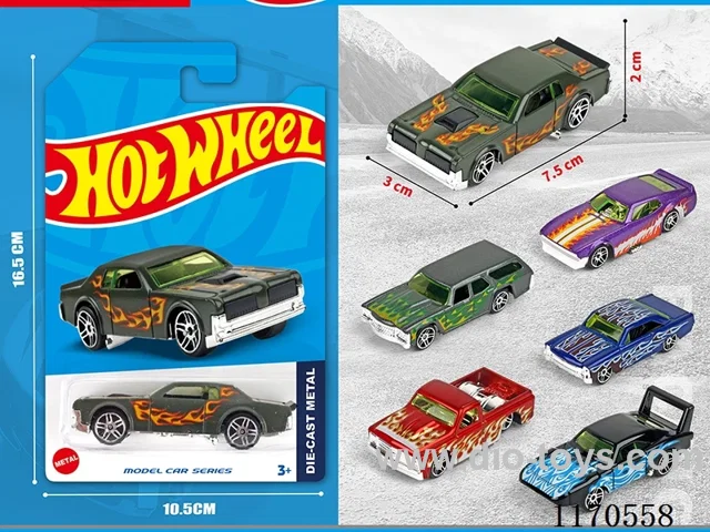 1:64 free wheel car 6 mixed pack